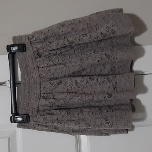 Gray Lace Overlay Skirt (XS)